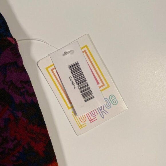 LuLaRoe CASSIE Pencil Skirt Navy Blue Retro Flower Large L NWT LLR Unicorn HTF - Picture 3 of 5